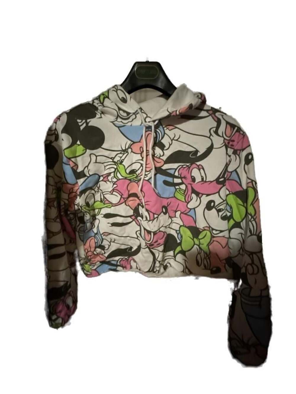 Disney Mickey Mouse & Friends Character All-Over Print Cropped Skimmer Hoodie